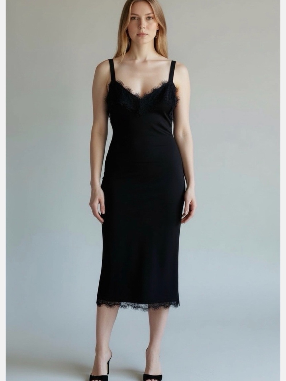 Rebecca Minkoff black lace slip dress Size M #slipdress #lace #eveningwear